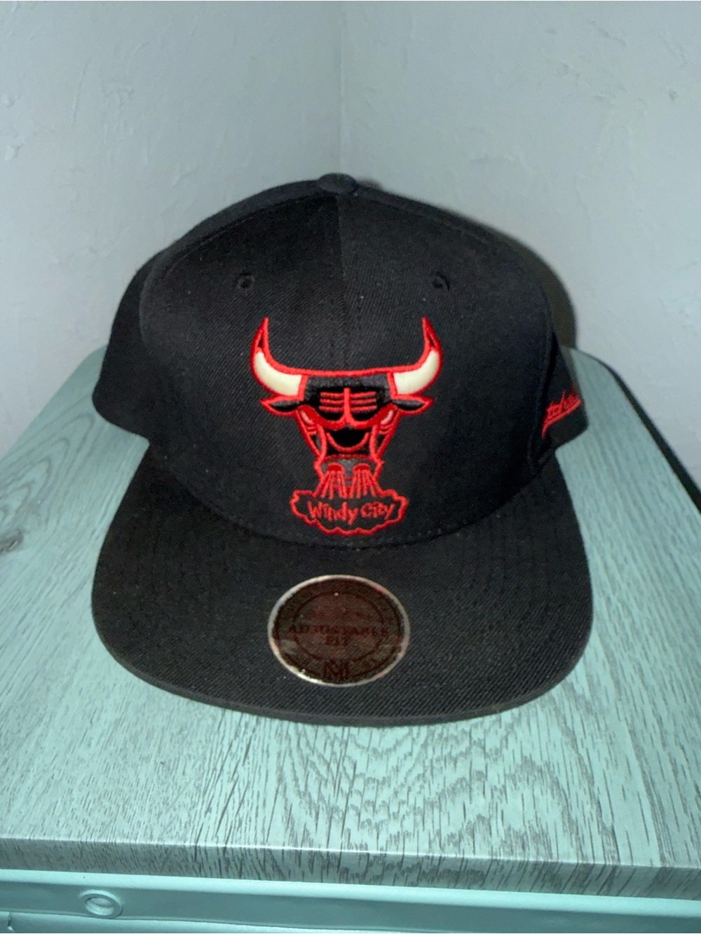 Chicago Bulls Mitchel And Ness SnapBack Embroidered Black Hat Cap Windy City NBA